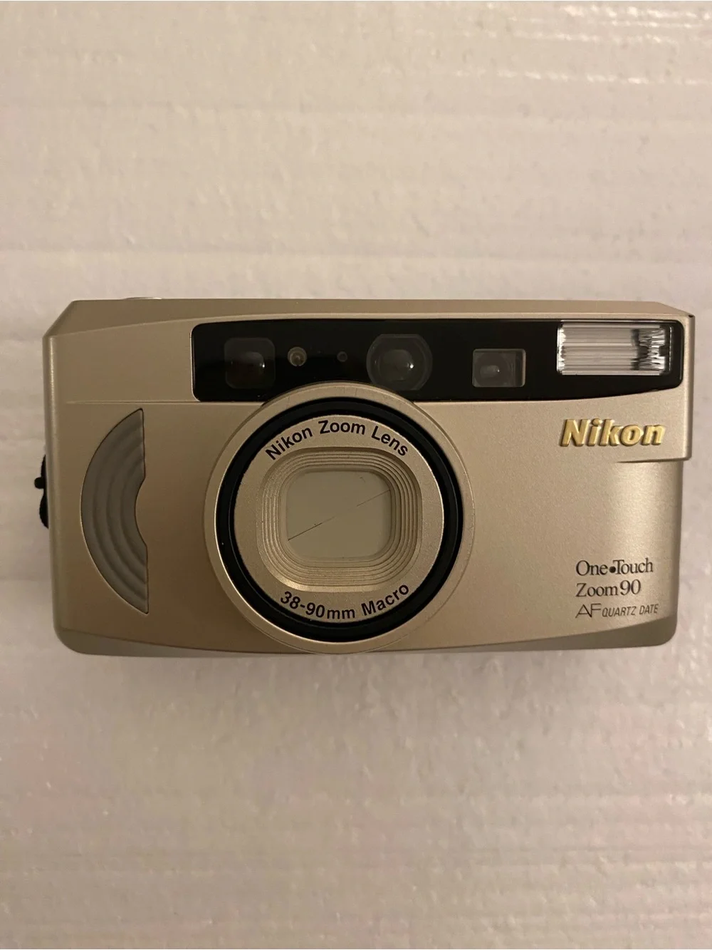 Vintage Nikon One-Touch Zoom90 AF Quartz Date Compact Film Camera - Gold 38-90mm